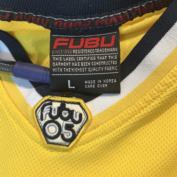 Vintage FUBU Sports Athletics 1992 Jersey 2000s Y2K Yellow L Streetwear - Picture 4 of 8